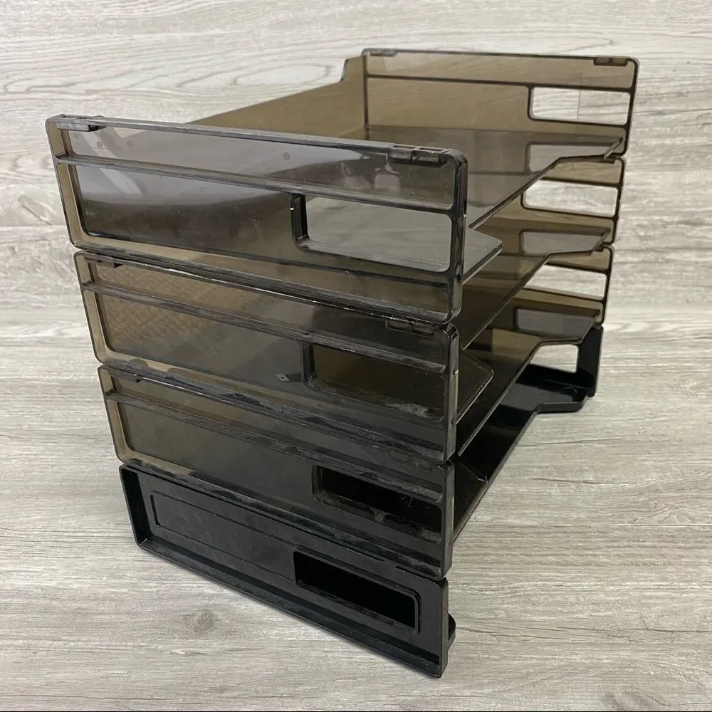 Stackable Black Ombré Letter Organizer Tray